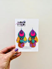 Load image into Gallery viewer, Carnival Queen Leather Statement Earrings
