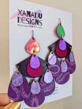 Load image into Gallery viewer, Love Me Lilac Leather Statement Earrings
