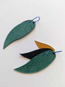 Sand and Waves Leather Earrings