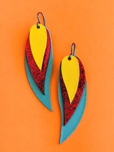 Sand and Waves Leather Earrings