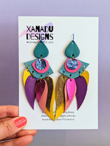 Soul of the Tropics Leather Statement Earrings