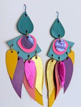 Load image into Gallery viewer, Soul of the Tropics Leather Statement Earrings
