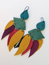 Load image into Gallery viewer, Soul of the Tropics Leather Statement Earrings
