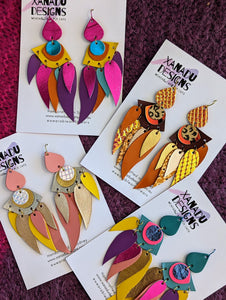 Laugh with Me Leather Statement Earrings
