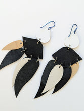 Load image into Gallery viewer, Swoop Swoop Leather Statement Earrings
