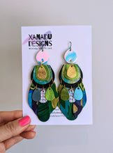 Load image into Gallery viewer, Mermaid Dreaming Leather Statement Earrings
