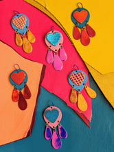 Load image into Gallery viewer, Neon Sweetheart Leather Earrings
