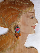 Load image into Gallery viewer, Cinnamon Spice Sweetheart Leather Earrings
