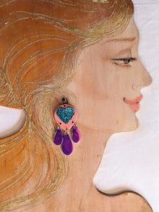 Bluebird Sweetheart Leather Earrings