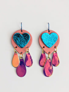 Bluebird Sweetheart Leather Earrings