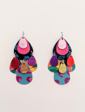 Load image into Gallery viewer, Graffiti Heart Leather Statement Earrings
