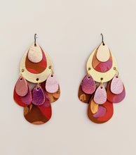 Load image into Gallery viewer, Golden Toffee Leather Statement Earrings
