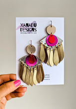 Load image into Gallery viewer, Eye of the Mercurial Goddess Statement Earrings - Red
