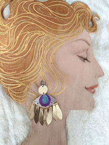 Eye of the Mercurial Goddess Statement Earrings - Blue