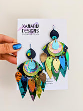 Load image into Gallery viewer, Eyes of the Forest Goddess Statement Earrings

