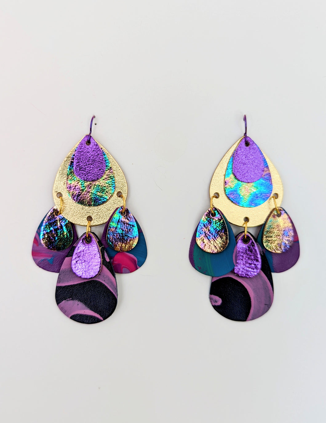 Mystic Night Leather Statement Earrings