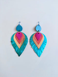 Emotion Queen Leather Statement Earrings