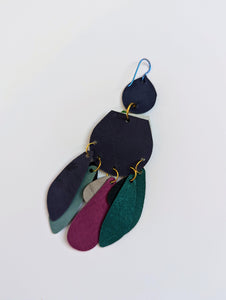 Blue Lagoon Leather Statement Earrings