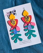 Load image into Gallery viewer, Dragon Fruit Salad Statement Earrings
