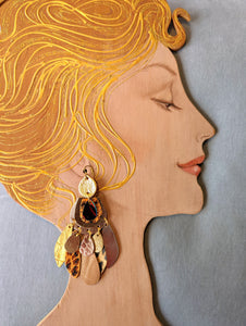 Golden Incarnation Statement Earrings