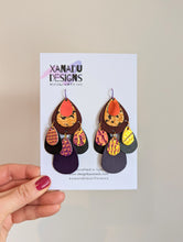 Load image into Gallery viewer, Flame Dancer Leather Statement Earrings
