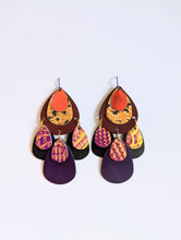 Load image into Gallery viewer, Flame Dancer Leather Statement Earrings
