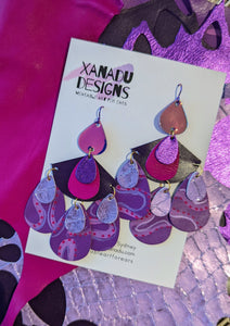 Love Me Lilac Leather Statement Earrings