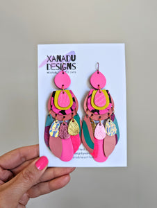 Better than Barbie Leather Statement Earrings