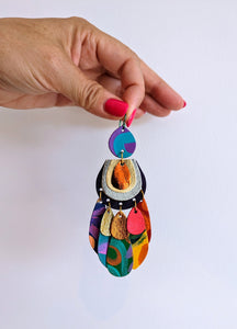 Chasing the Rainbow Leather Statement Earrings