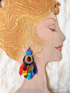 Chasing the Rainbow Leather Statement Earrings
