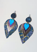 Load image into Gallery viewer, Magic Moon Leather Statement Earrings
